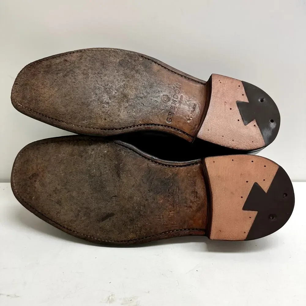 NEW HEELS Grenson Cap Toe Oxford 5105 Burnished Dark Brown England UK 7 US 8
